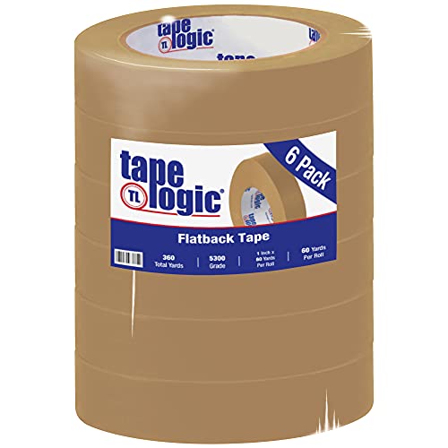 Tape Logic TLT94553006PK Brown #5300 Flatback Tape, Kraft, 60 yd. Length, 1" Wi…