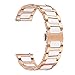 TRUMiRR for Fossil Gen 4 Q Venture HR Women/Gen 3 Q Venture Watchband, 18mm Stainless Steel & White Ceramic Watch Band Quick Release Strap Wristband for Garmin Vivoactive 4S TicWatch C2 Rose Gold