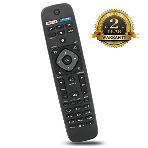 Bincolo NH500UP Remote Control Replacement for Philips TV 32PFL4902/F7, 40PFL4901/F7, 43PFL4901/F7, 50PFL5602/F7, 55PFL5602/F7, 65PFL5602/F7, 75PFL6601/F7, and More