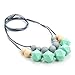 Lofca Silicone Teething Necklace for Mom to Wear-Great Baby Teething Toys-100% BPA Free Chew Beads-Stylish & Natural Breastfeeding Nursing Necklace for Soothing Pain Relief-'Claire'（Mint）