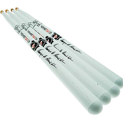Drum Sticks 5A American Hickory Wood Tip Signature Drumsticks for Kids Adults Practicing from Berklee College Professor(1 Pair, White) - Thumbnail 4