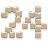 Homemory Battery Operated LED Tea Lights, Pack of 24, Flameless Votive Tealights with Warm White Flickering Bulb Light, Small Electric Fake Tea Candle Realistic for Wedding, Table, Gift, Outdoor