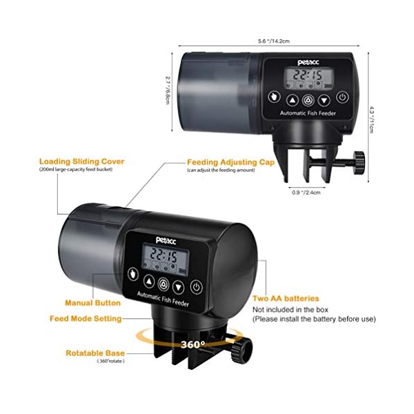Petacc-Automatic-Fish-Feeder-Programmable-Moisture-Proof-Electric-Auto-Fish-Feeder-for-Aquarium Petacc Automatic Fish Feeder ,Programmable Moisture-Proof Electric Auto Fish Feeder for Aquarium