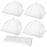 [Upgrade Metal Frame and Tight Mesh Material]Ilyever 4 Pack Food Cover Tent with Extra Bottom Band,Large Collapsible Pop-Up 17