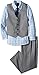 Nautica Boys' 4-Piece Vest Set with Dress Shirt, Bow Tie, Vest, and Pants, Light Grey, 5