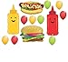 13pc BALLOON set BBQ barbecue HAMBURGER hotdog MUSTARD ketchup ANY OCCASION birthday REUNION retirement GIFT cookout COOKING class FAVORS
