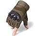 WTACTFUL Tactical Gloves Military Fingerless Hard Rubber Knuckle Half Finger for Army Gear Sports Driving Shooting Paintball Riding Motorcycle Hunting Gloves Size Large Green