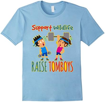 Mens Support Wildlife Raise Tomboys Humorous T-Shirt XL Baby Blue