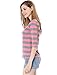 Allegra K Women's Halloween Elbow Sleeves Top Round Neck Slim Fit Tee Casual Printed T-Shirt Large Pink