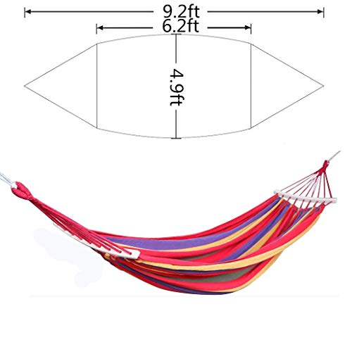 KEPEAK Cotton Hammock Swing Bed Brazilian Double Hammock, Soft Comfortable Fabric Canvas Hammock for Patio, Porch, Garden or Backyard - Thumbnail 6