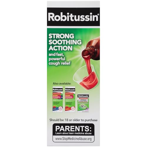 ROBITUSSIN MAXIMUM STRENGTH NIGHTTIME COUGH DM MAX, ADULT FORMULA, BERRY FLAVOR – 8 FL OZ BOTTLE