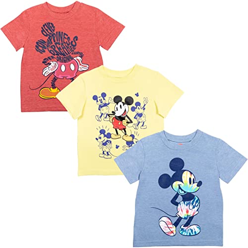 Disney Mickey Mouse 3 Pack T-Shirts Infant to Big Kid Sizes (18 Months - 18-20)
