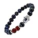 Beaded Hamsa Evil Eye Meditation Yoga Jewelry Stretch Bracelet (Dyed Black Freshwater Cultured Pearl)