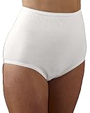 National 100% Cotton Full Coverage Panty, White, 8, 6-pk