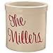 Personalized Stoneware Crock, 2-Quarts, Natural Finish, Customizable Utensil Holder Housewarming Gift, Red