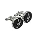 GGemony Men's Fashion Luxurious Tuxedo Shirts 2PCS Cufflinks, Gift Box- Premium Quality Personalized Alphabet Letter-A-Black