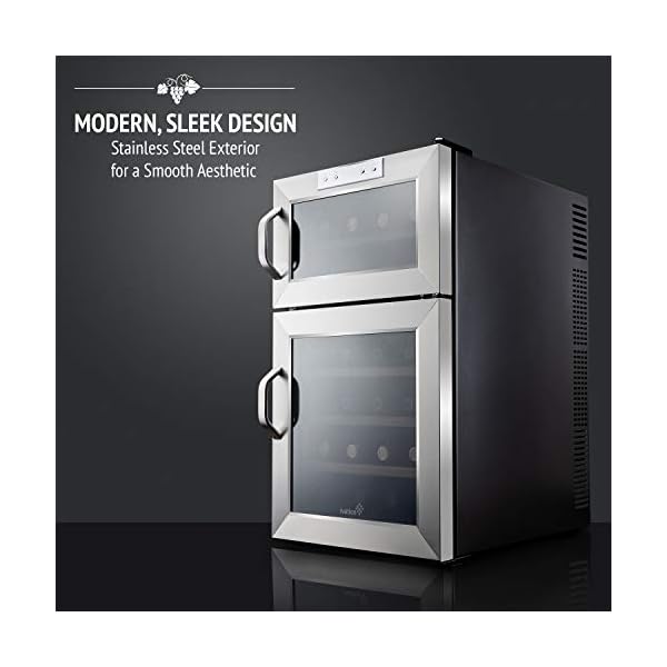 Ivation-Premium-Stainless-Steel-24-Bottle-Dual-Zone-Thermoelectric-Wine-CoolerChiller-Counter-Top-Red-White-Wine-Cellar-wDigital-Temperature-Freestanding-Refrigerator-Quiet-Operation-Fridge