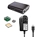 Keten Raspberry Pi 3 Starter Kit, 5 in 1 Starter Kit with 1pcs DC 5V 2.5A Raspberry Pi 3 Power Supply with Micro USB Cable (2meters), 1pcs Black Case, 3pcs Heat Sink for Raspberry Pi 3 2 Model B