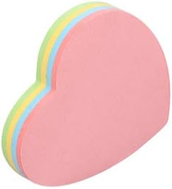 Sticky Notes Love Heart-Shaped Sticky Note Cube Super Sticky Removable Notes Pad Bright Color Self-Stick Notes