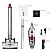 Deik Cordless Vacuum, Stick Vacuum Cleaner with Long Lasting Rechargeable Battery and LED Brush, Lightweight Handheld Vacuum, Silver