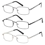 Reading Glasses 3X Stainless Flex Readers