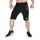 BROKIG Men's Gym Shorts, Fitted Active Sport Running Mesh Shorts With Pockets