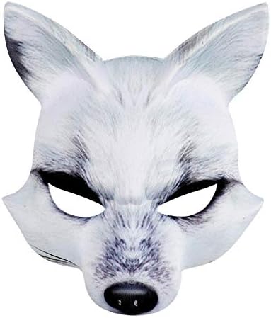 Sugely Halloween Party Half Face Fox Mask,Unisex Villains Costume Party Ball Halloween Mardi Gras Half Face Foxes Mask