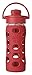 Lifefactory 12-Ounce BPA-Free Glass Water Bottle with Flip Cap and Silicone Sleeve, Red