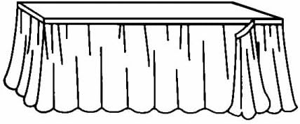 Group of 4 Medium Grade Plastic White Rectangle Table Skirts, for Parties, Events and Everyday