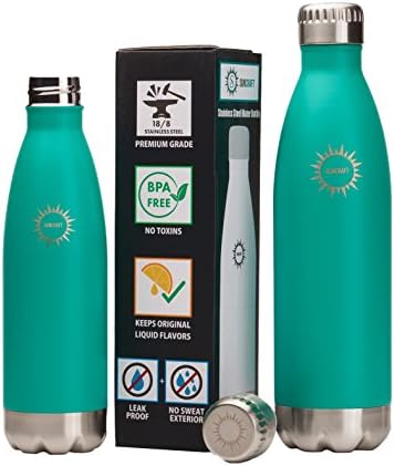 Stainless Steel Vacuum Insulated Water Bottle, BPA Free Double Walled Leak Proof Thermos Flask with Copper Lining, Drinks Stay Hot &amp; Cold (25 oz, Mint)
