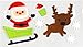 Christmas Gel Cling Stickers for Windows and Mirrors - 6 Sheets of Winter Designs: Santa Claus, Snowman, Snowflakes, Reindeer, Penguins and More!