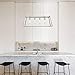 Light Society Morley 4-Light Kitchen Island Pendant, Satin Nickel Shade with Clear Glass Panels, Modern Industrial Chandelier (LS-C104-SN)