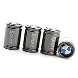 MirosCar Valve Stem Caps Zinc Alloy Plating Chrome Tire Valve Stem Valve Caps Compatible with BMW- (Set of 4)