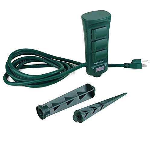 Outdoor Power Strip with Weatherproof Cover, 6 FT Extension Cord and 6
