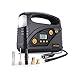 AUTLEAD C5 Digital Tire Inflator, 40L/min Portable Air Compressor Pump, 12V DC Auto Tire Pump with Pressure Gauge, LED Light, 4 Adaptors for Car, Bicycle, Motorbike and Others