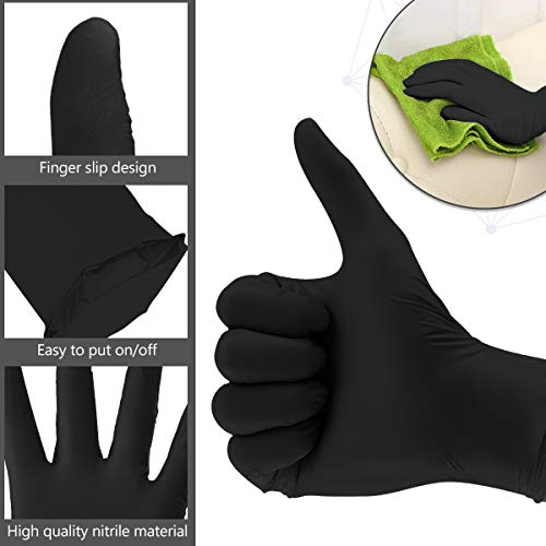 Nitrile Gloves, Hizek 100 Pcs Disposable Gloves,4 mil,Latex Free,Powder