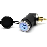 Cliff Top Hella DIN USB-C Charger Compatible with BMW Triumph Motorcycles | 6A 36W total, USB-C PD 18W, USB-A QC3.0 18W, Hella DIN plug, compatible with BMW Triumph DIN sockets, phone/GPS