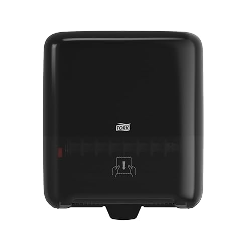 Tork Matic Paper Towel Dispenser, 5510282, Elevation Design - Paper Hand Towel Dispenser H1, One-at-a-Time dispensing with Refill Level Indicator, Black