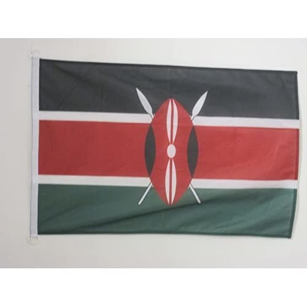 AZ FLAG - Kenya Nautical Flag - 18'' x 12'' - For Outdoor and Boat - Kenyan Banner Knitted Polyester with Two Plastic Rings - Vivid Colors - 12x18 in - 45x30 Cm