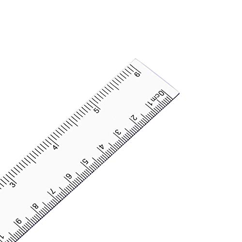 ALLINONE Plastic Ruler Flexible Ruler with Inches and Metric Measuring Tool 12 Inch (2 Pieces), Clear, Plastic Ruler 12, 2x12"