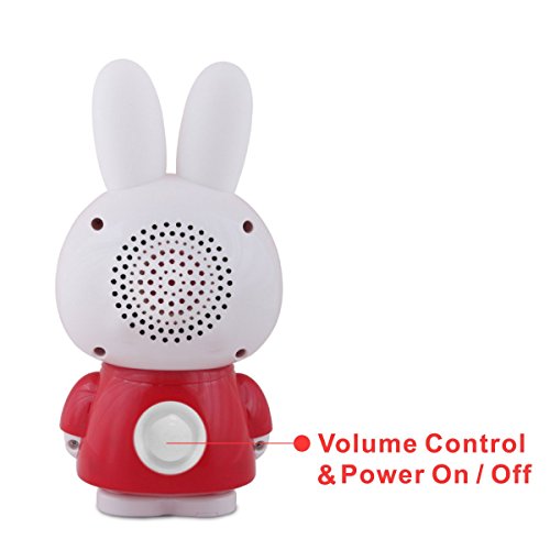 alilo Honey Bunny 8GB Children MP3 Player Light Toy for Baby, Silicone Teether Ears, Music Story Song Included (Red) - Thumbnail 4