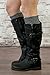 Modern Boho Knit Boot Cuffs Criss Cross Pattern Boot Toppers Charcoal