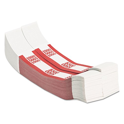Coin-Tainer 400500 Currency Straps, Red, 500 in $5 Bills, 1000 Bands/Pack - Thumbnail 2