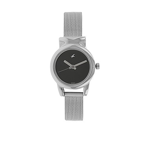 Fastrack Women's Fashion-Casual Analog Watch-Quartz Mineral Dial - Leather/Silver Metal Strap