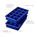 Tovolo Perfect Ice Mold Freezer Tray of 1.25-Inch Cubes for Whiskey, Bourbon, Spirits & Liquor, BPA-Free Silicone, Fade Resistant, Set of 2, Stratus Blue