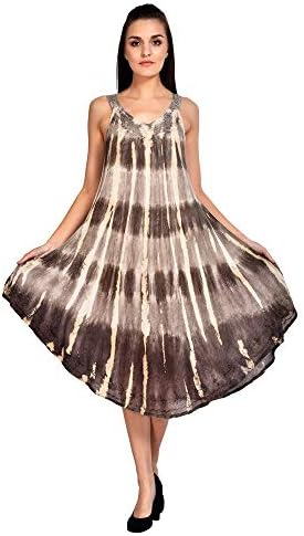 Advance Apparels Slevelelss Tie Dye Swing Dress Cover Up 4 Colors One Size