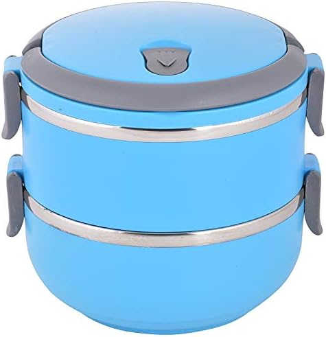 Right Products 2 Layer Stainless Steel Vacuum Double Insulated Hot and Fresh Thermal Round Lunch Box with Lock System and Handle(700 ml in Single Box)
