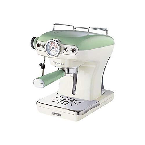 Ariete Vintage Espresso 1389, Espressomaschine für Pulver oder ESE-Pads, 1 - 2 Tassen, Cappuccino-Düse, Edelstahl…