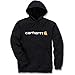 Carhartt Men's Signature Logo Midweight Sweatshirt Hooded Original Fit,Black,Large