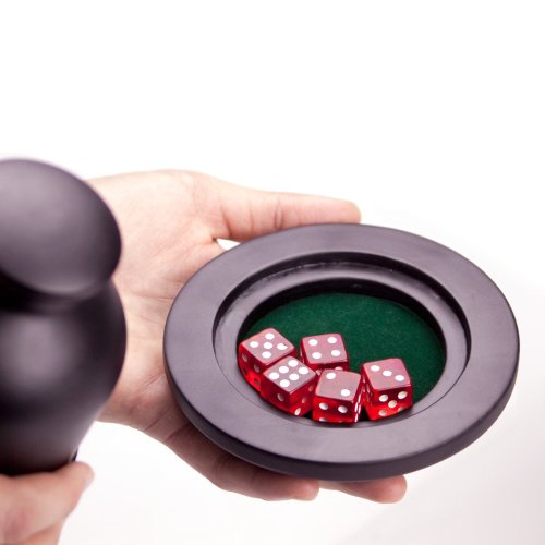 Brybelly Deluxe Wooden Dice Cup Shaker with Felt Lined Tray to Poker Tables Canada